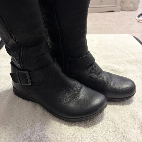 BOC Black Leather Boots Women's 9, Buckle detail, full zip inside leg - Picture 9 of 13
